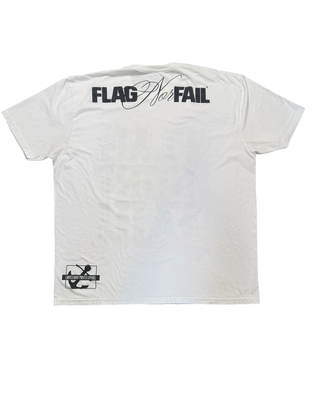 Flag Nor Fail Shall Not Flag Nor Fail Graphic T-Shirt White Purple Unisex - Picture 4 of 6